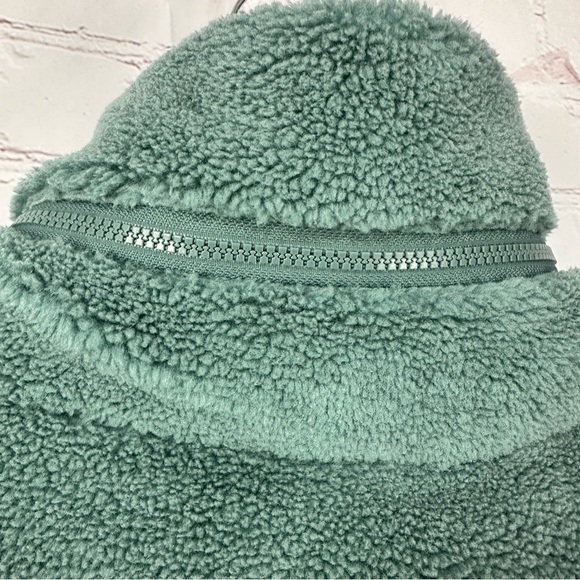 Noize women’s jacket sherpa teddy puffer coat  cropped teal blue green size XL - Picture 6 of 10